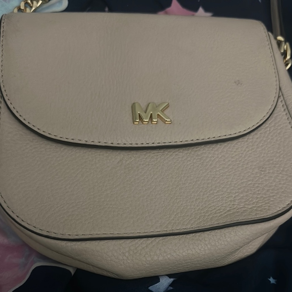 Michael Kors Cream Pebbled Leather Crossbody Bag